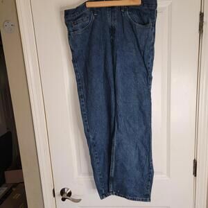 Wrangler Jeans Mens 34x30 Blue Relaxed Fit Straight Leg Denim Casual 9760WDR